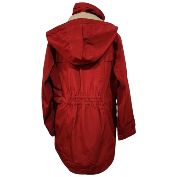 Jones New York red water resistant removeable hooded coat Size Med and Lg NEW - Picture 2 of 11